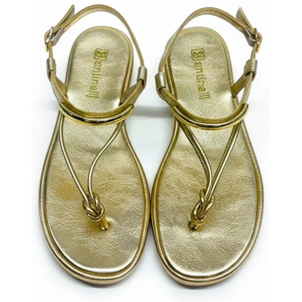 Sandália Feminina Rasteira Santinelli Dourado 1686-001-252