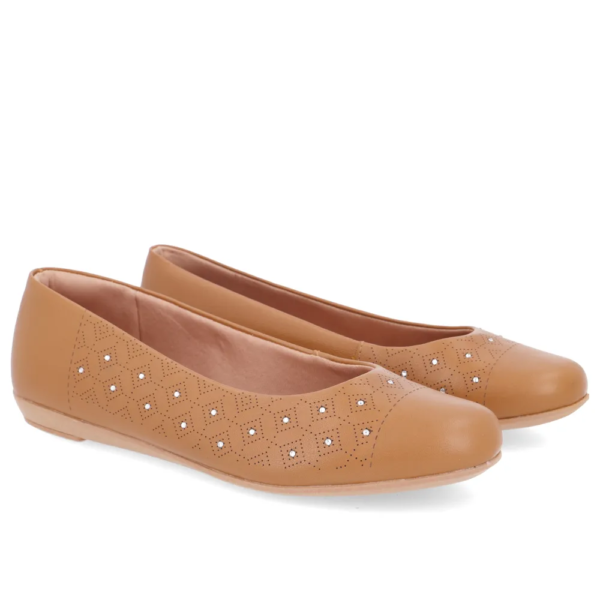 Sapatilha Feminina Usaflex em Couro Marrom UF0102