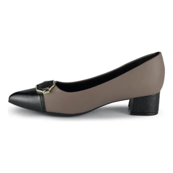 Sapato Scarpin Feminino Piccadilly Salto Bloco Bico Fino Chumbo e Preto 739051