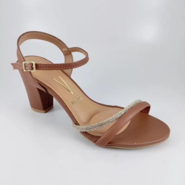 Sandália Feminina Vizzano com Strass Marrom 6262.1034.30510.105317
