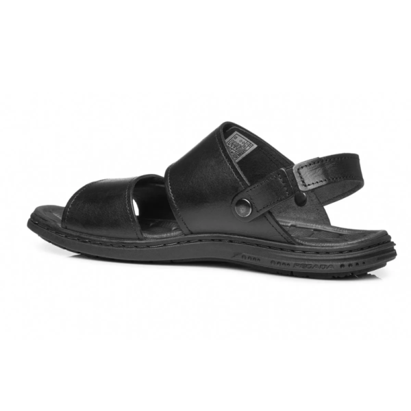 Sandália Pegada Masculino em Couro Preto 131288-03