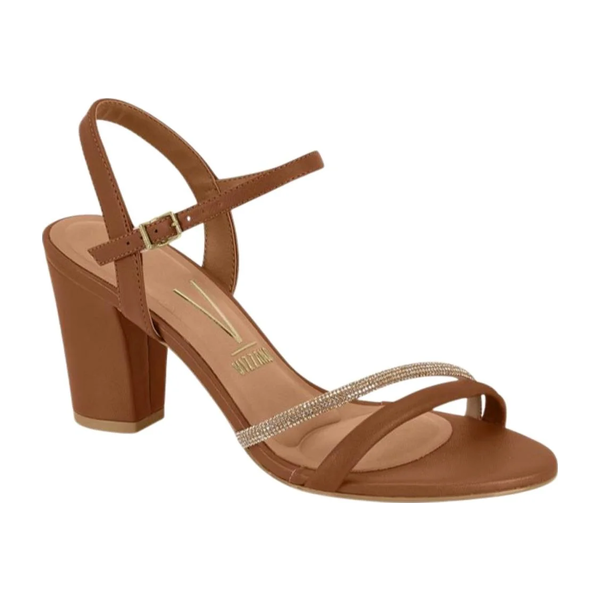 Sandália Feminina Vizzano com Strass Marrom 6262.1034.30510.105317