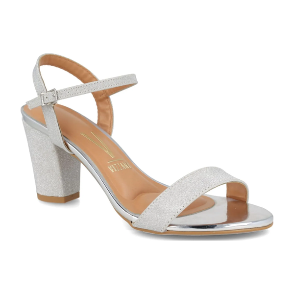 Sandália Feminina Vizzano Salto Bloco Prata 6262.474.26594.41