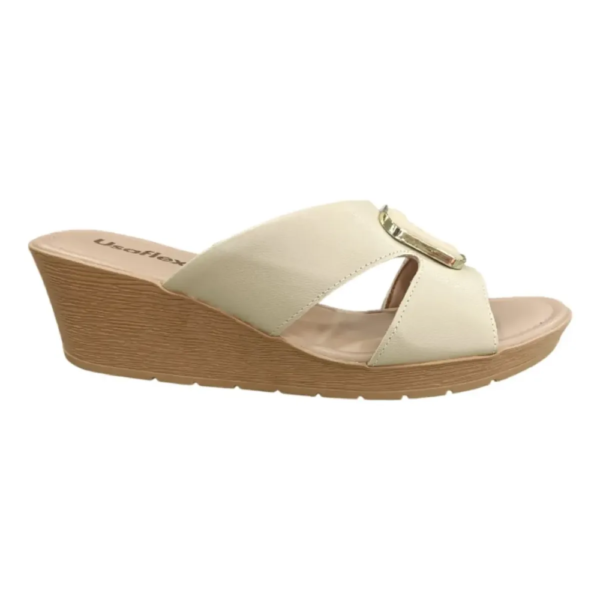 Tamanco Usaflex Plataforma Off-white UF0503002