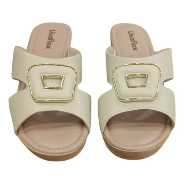 Tamanco Usaflex Plataforma Off-white UF0503002