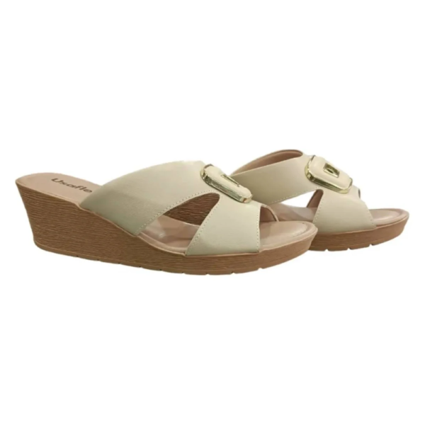 Tamanco Usaflex Plataforma Off-white UF0503002