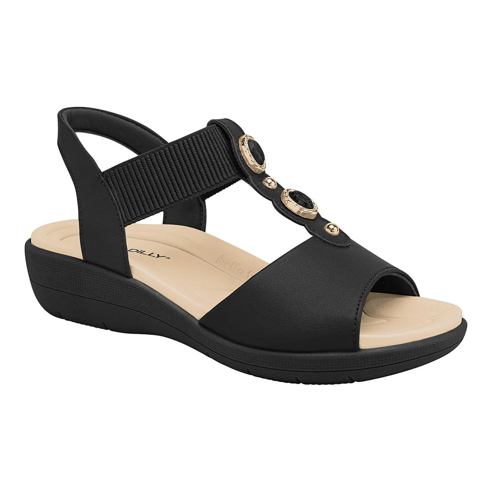 Sandália Piccadilly Médio Preto 239033 - Imagem 6