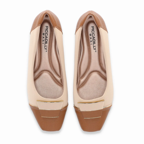Sapatilha Feminina Piccadilly Off-white e marrom 147325