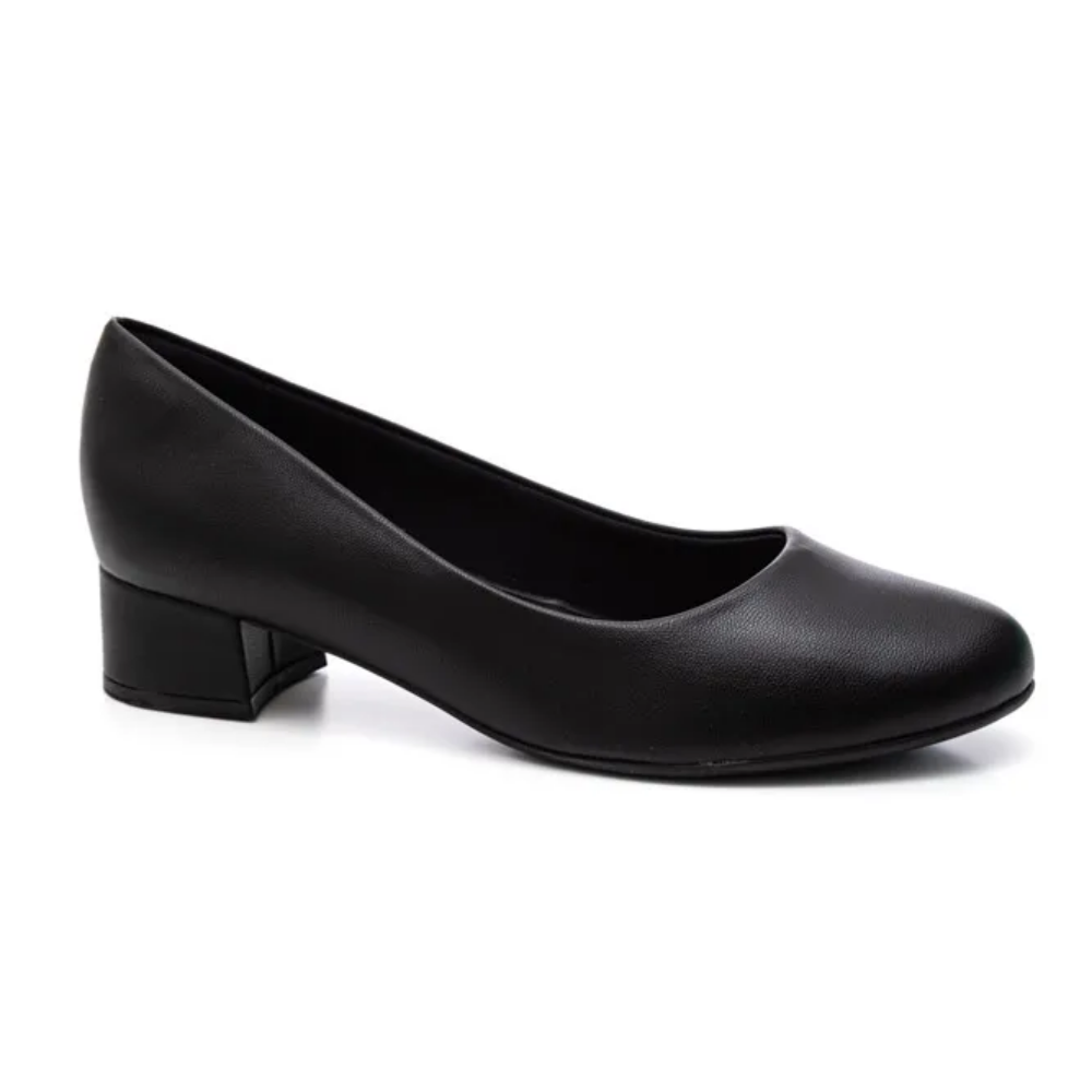 Sapato Feminino Piccadilly Salto Bloco Conforto Preto 140110-497