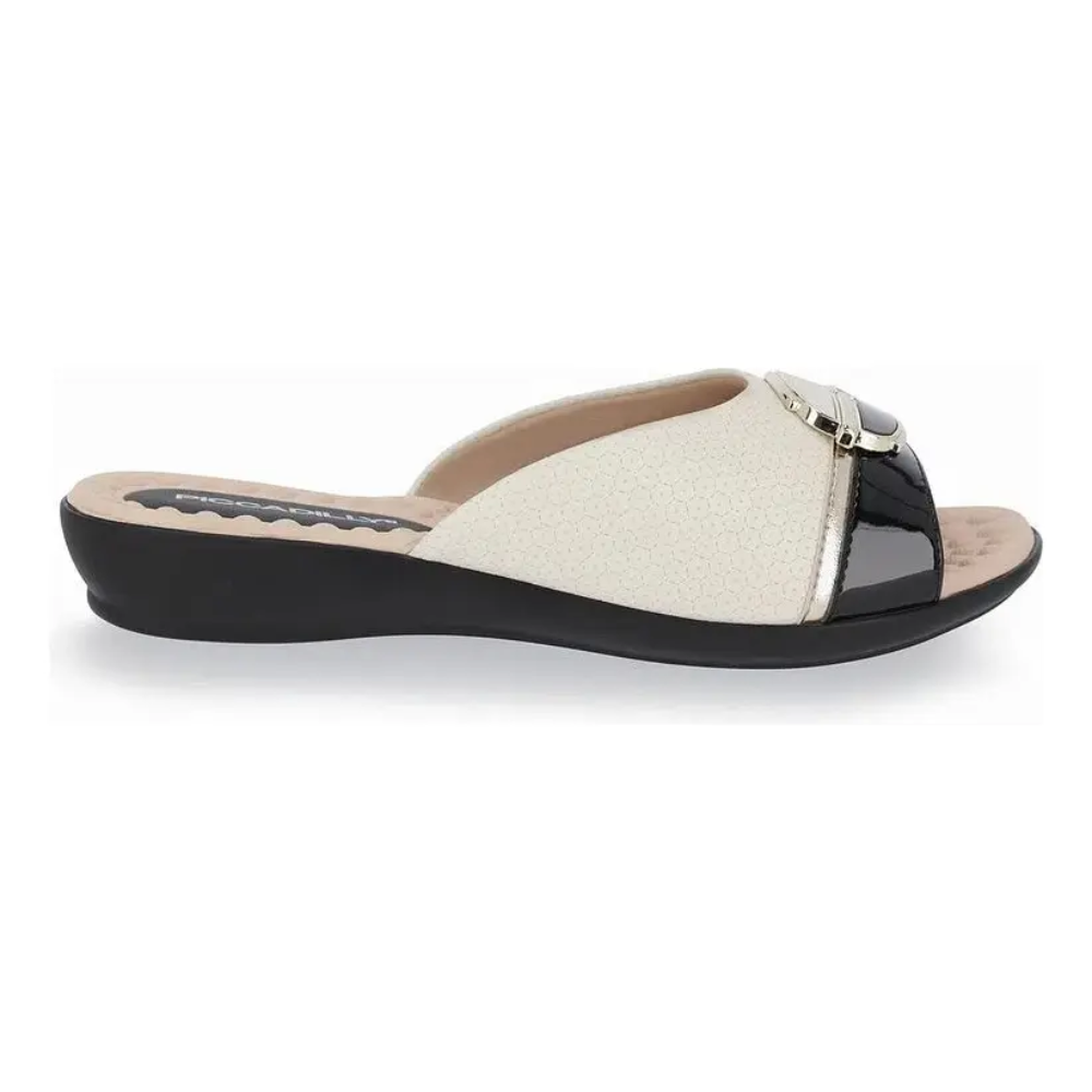 Tamanco Piccadilly Preto e Off-white 500337
