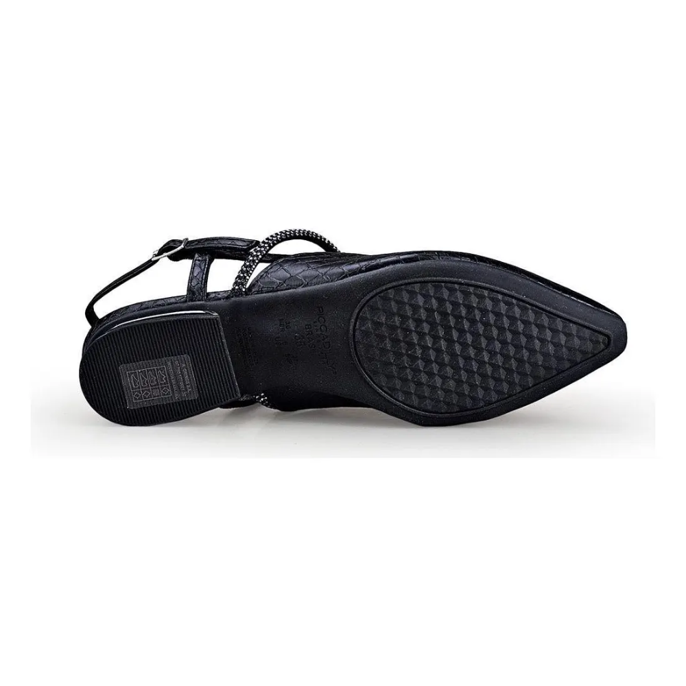 Sapato Feminino Piccadilly Slingback com Strass Preto 279036 - Imagem 5