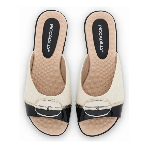 Tamanco Piccadilly Preto e Off-white 500337