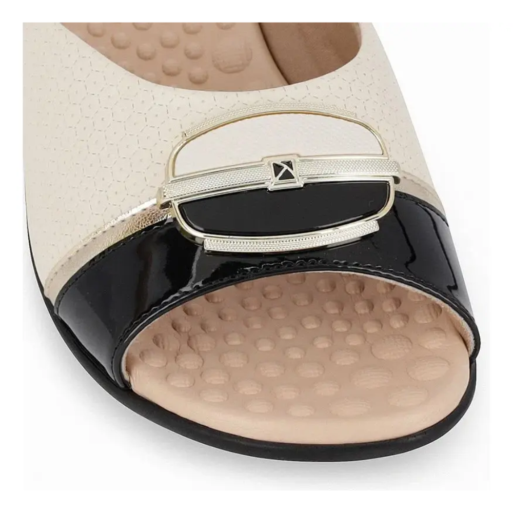 Tamanco Piccadilly Preto e Off-white 500337 - Imagem 4