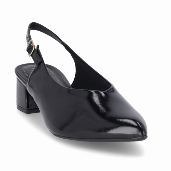 Sapato Feminino Piccadilly Slingback Vernizado Preto 739031