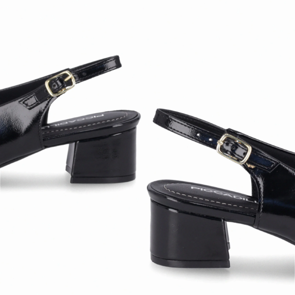 Sapato Feminino Piccadilly Slingback Vernizado Preto 739031