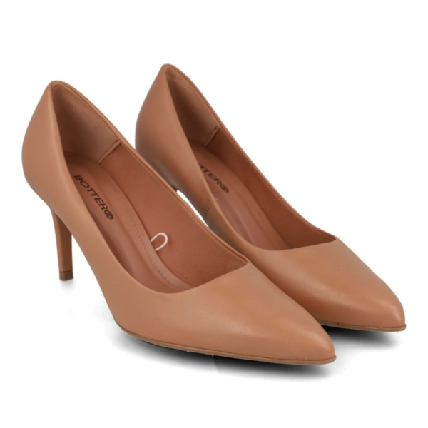 Sapato Scarpin Feminino Bottero Preto em Couro Nude 353701