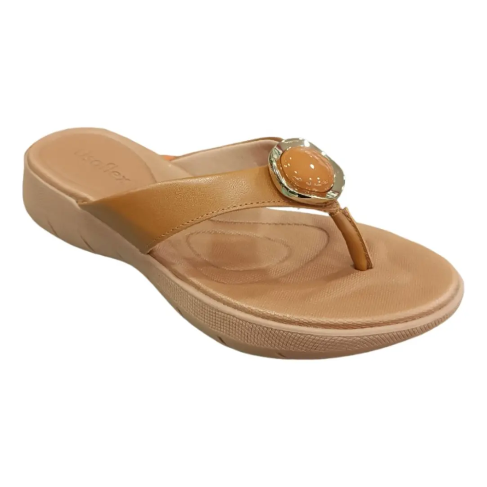 Chinelo Usaflex em Couro Marrom AL1406 - Imagem 3
