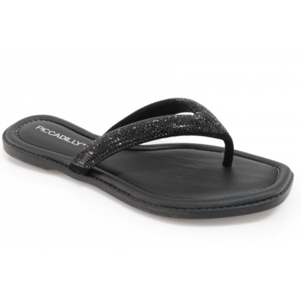 Chinelo Feminino Piccadilly Preto com Strass Preto 508039