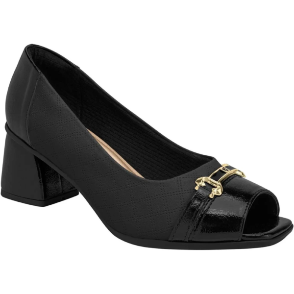 Peep Toe Sapato Piccadilly Maxi Adriana Preto 715029