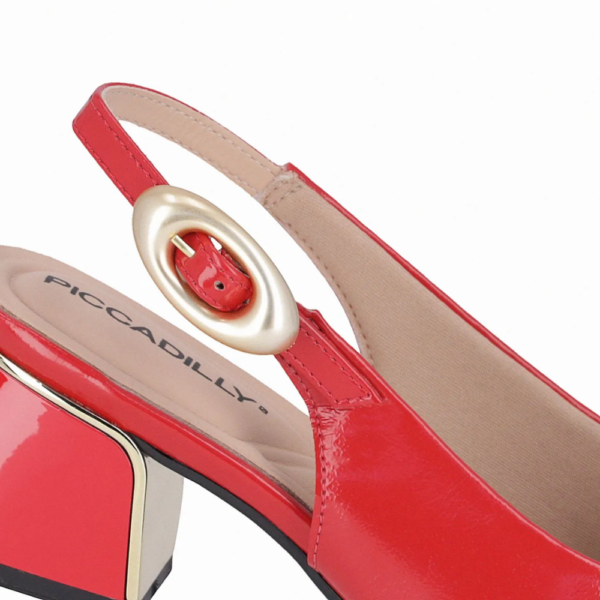 Sandália Slingback Renee Salto Médio Vermelho 543099
