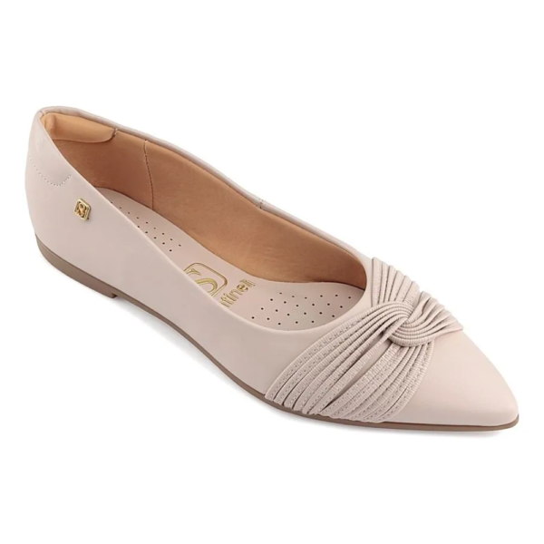 Sapatilha Feminina Santinelli Baixa Bico Fino Off-white 1600-004-252