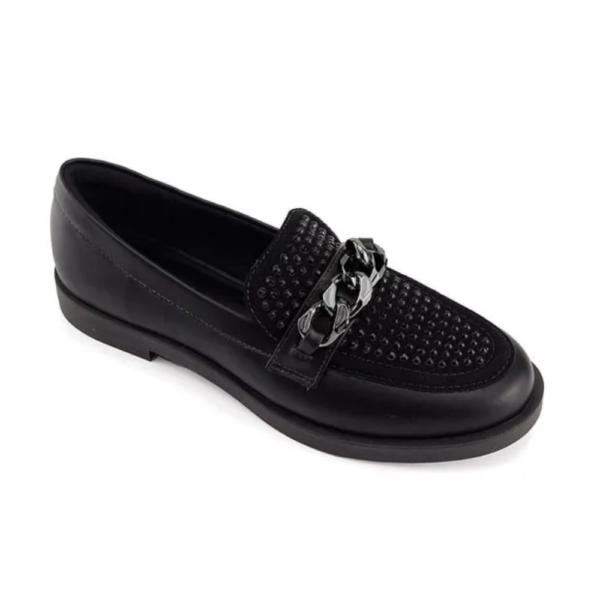 Mocassim Feminino Santinelli Bico Redondo Preto 1574-004-252