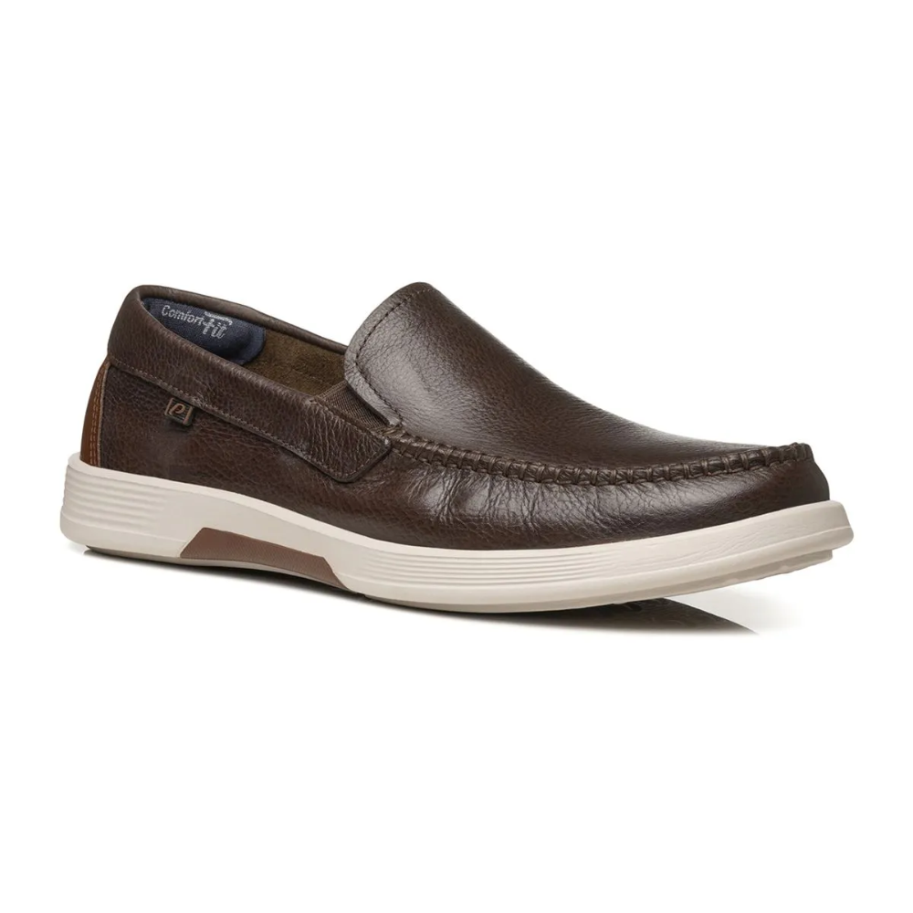Mocassim Pegada Masculino em Couro Café 142304-03 - Imagem 2
