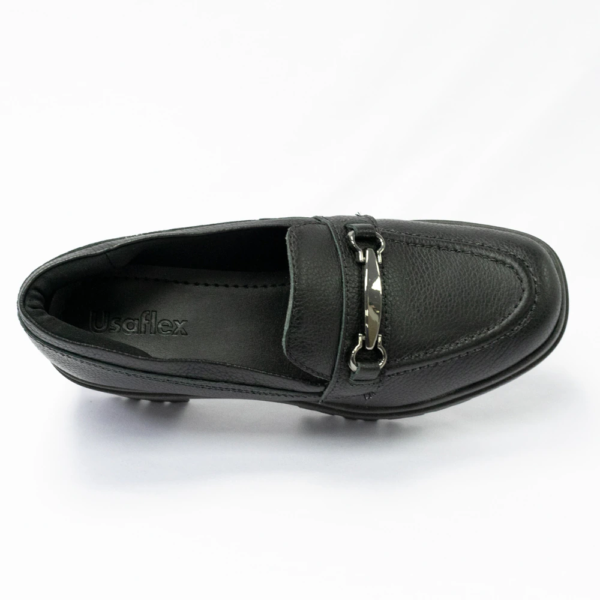 Mocassim Feminino Usaflex em Couro Tratorado Preto AJ0904