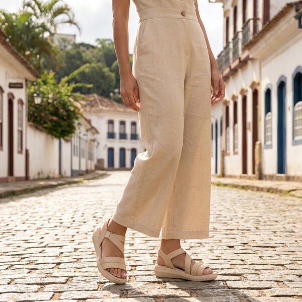 Sandália Usaflex Plataforma Off-white AI3004