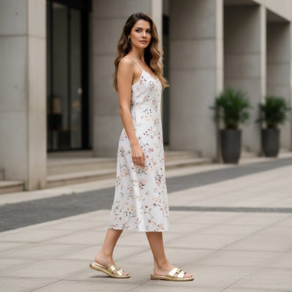 Tamanco Feminino Santinelli Rasteiro em Couro Dourado 1686-009-252