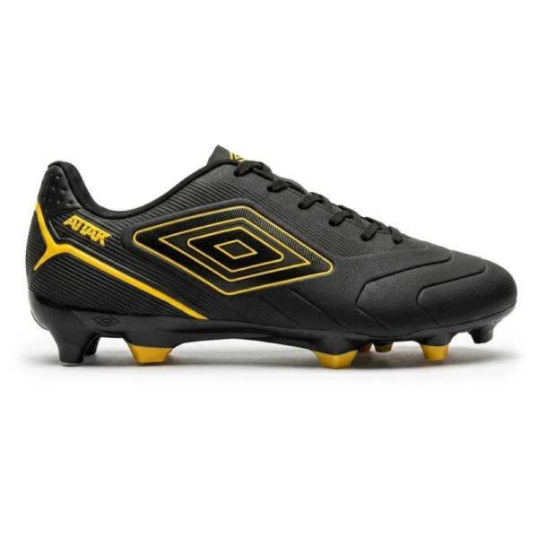 Chuteira Campo Umbro Attak III Preto Amarelo U03FB00375
