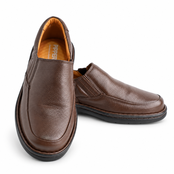 Sapato Masculino Pipper em Couro Chocolate 6071N9