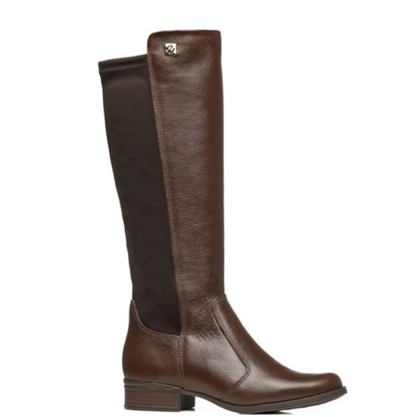Bota Montaria Pegada Feminina Cano Longo em Couro Pinhão 282063-04