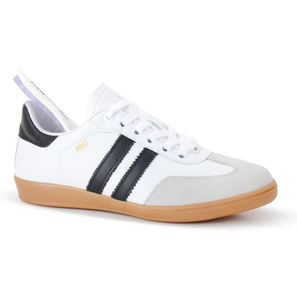 Tênis Marina Mello Palmilha em Gel em Couro Branco com Listra Preta 12154SOF