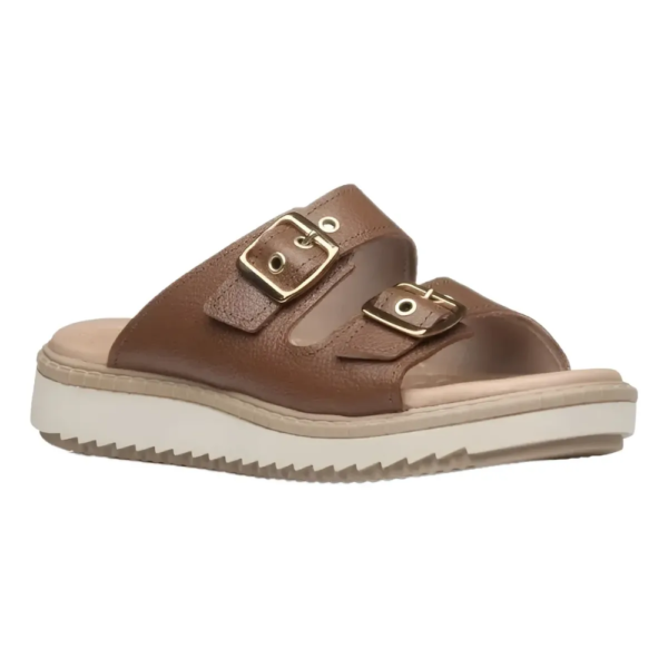 Tamanco Pegada Feminino em Couro Terracota 233662-03