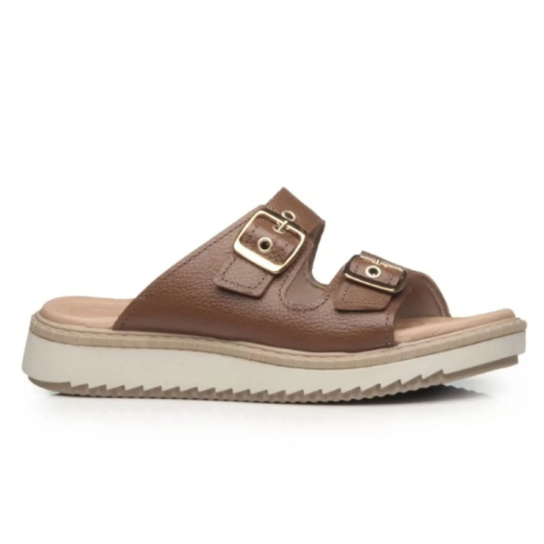Tamanco Pegada Feminino em Couro Terracota 233662-03