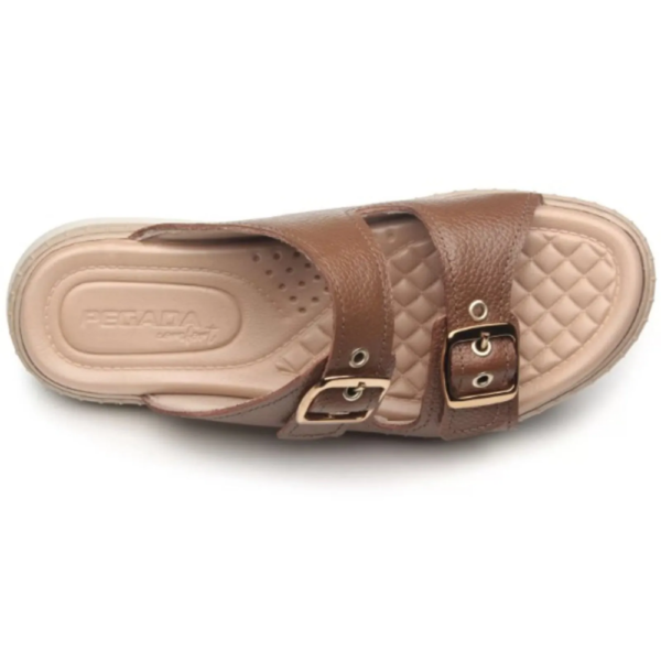 Tamanco Pegada Feminino em Couro Terracota 233662-03