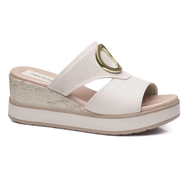 Tamanco Feminino Pegada Anabela Off-white 234201-02