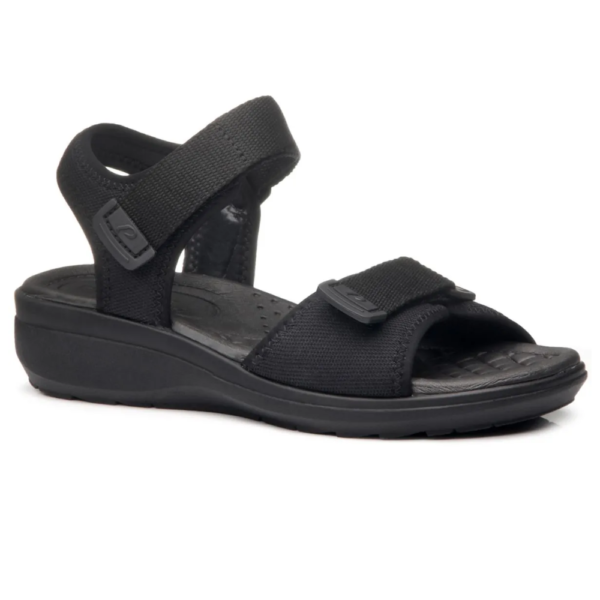 Sandália Feminina Pegada em Tecido com Velcro Pegada Preto 232752-03