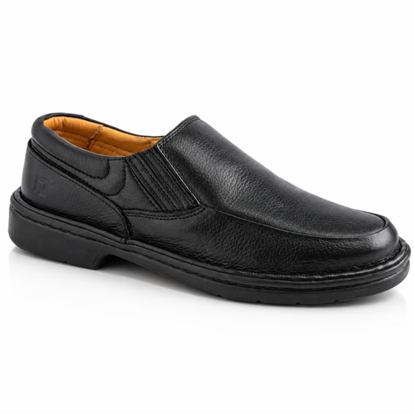Sapato Masculino Pipper em Couro Preto 6071N9