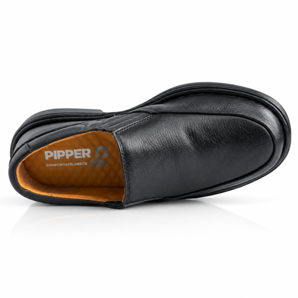 Sapato Masculino Pipper em Couro Preto 6071N9
