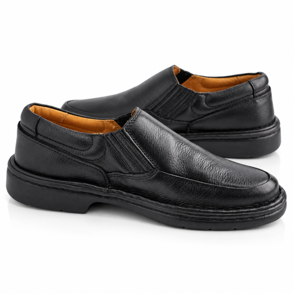 Sapato Masculino Pipper em Couro Preto 6071N9