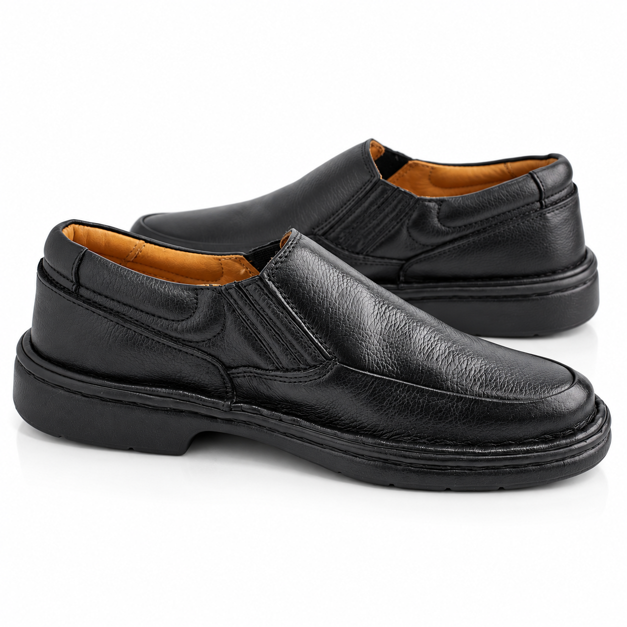 Sapato Masculino Pipper em Couro Preto 6071N9 - Imagem 4