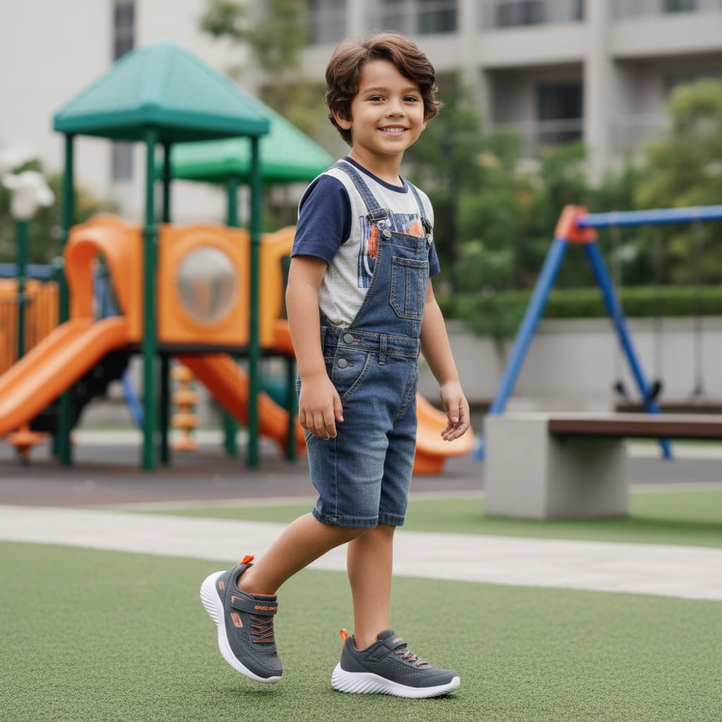 Tênis Skechers Infantil Bounder Quantarun Cinza 403905L - Imagem 7
