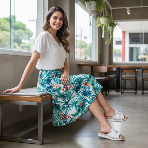 Tamanco Pegada Feminino em Couro Branco 233663-01
