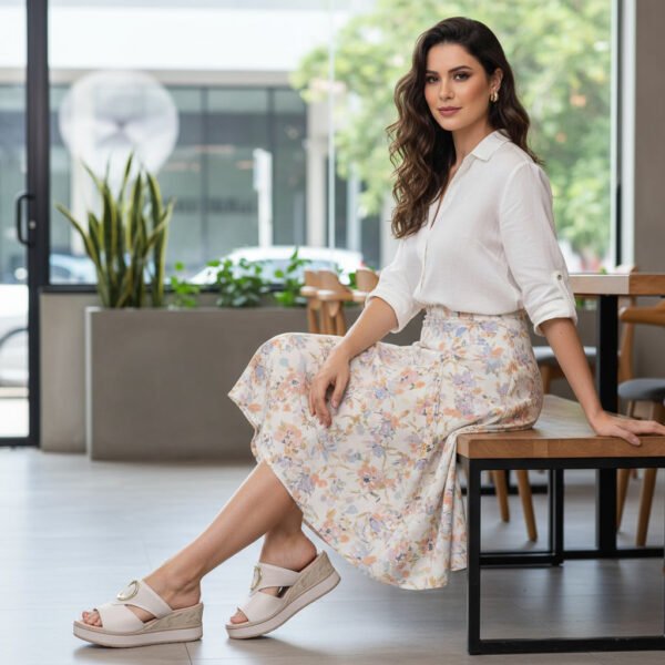Tamanco Feminino Pegada Anabela Off-white 234201-02