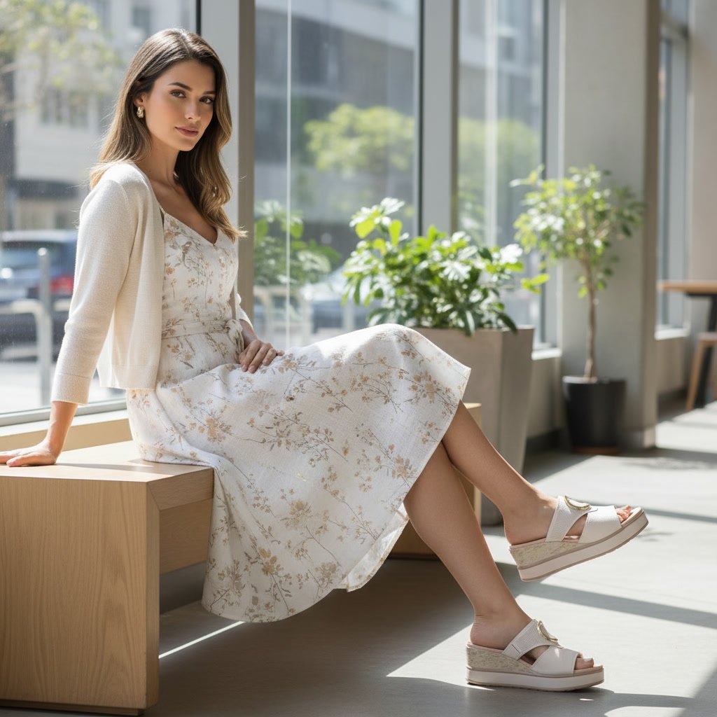 Tamanco Feminino Pegada Anabela Off-white 234201-02 - Imagem 8