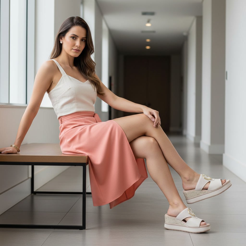 Tamanco Feminino Pegada Anabela Off-white 234201-02 - Imagem 10