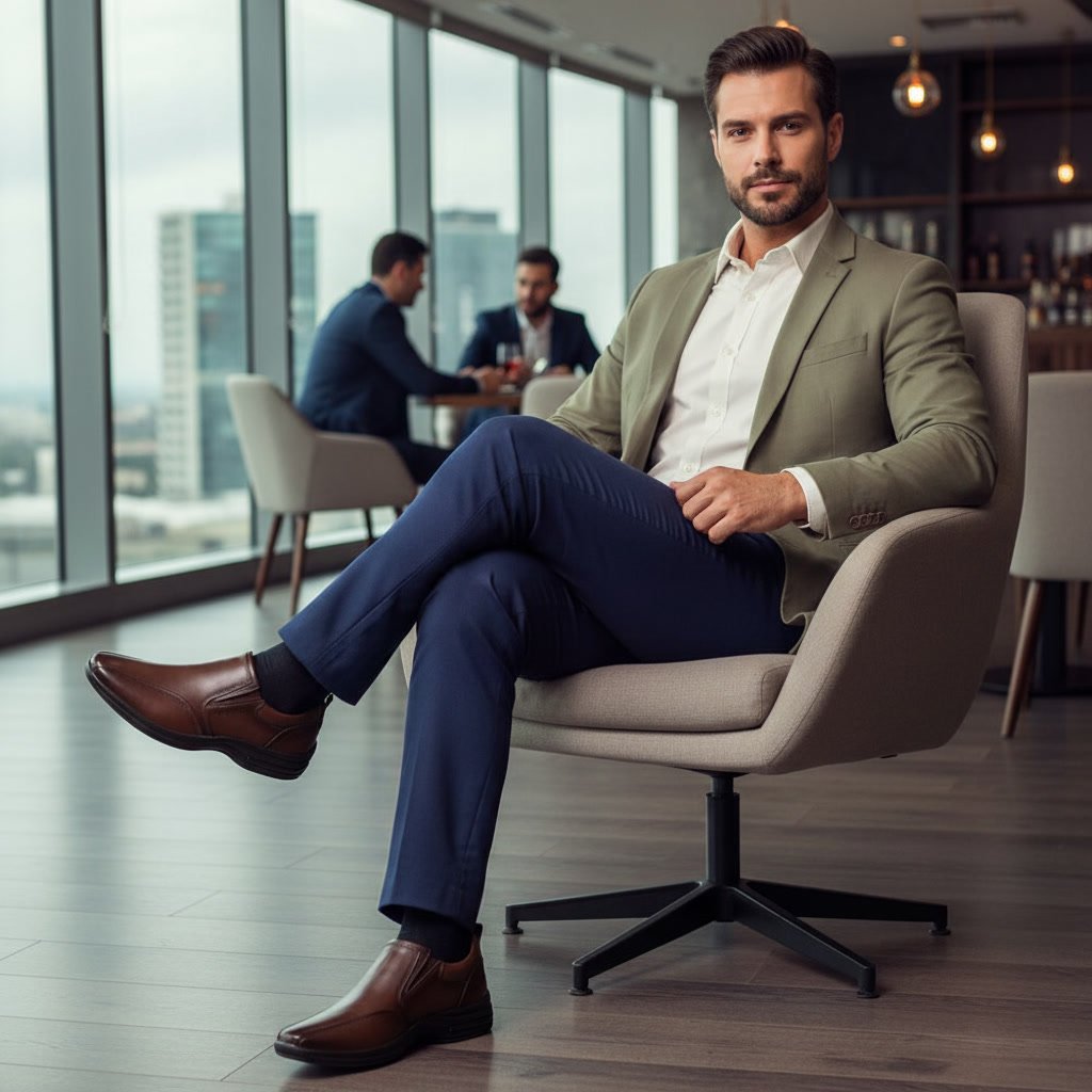 Sapato Masculino Social Pipper em Couro Café 53106PC - Imagem 8