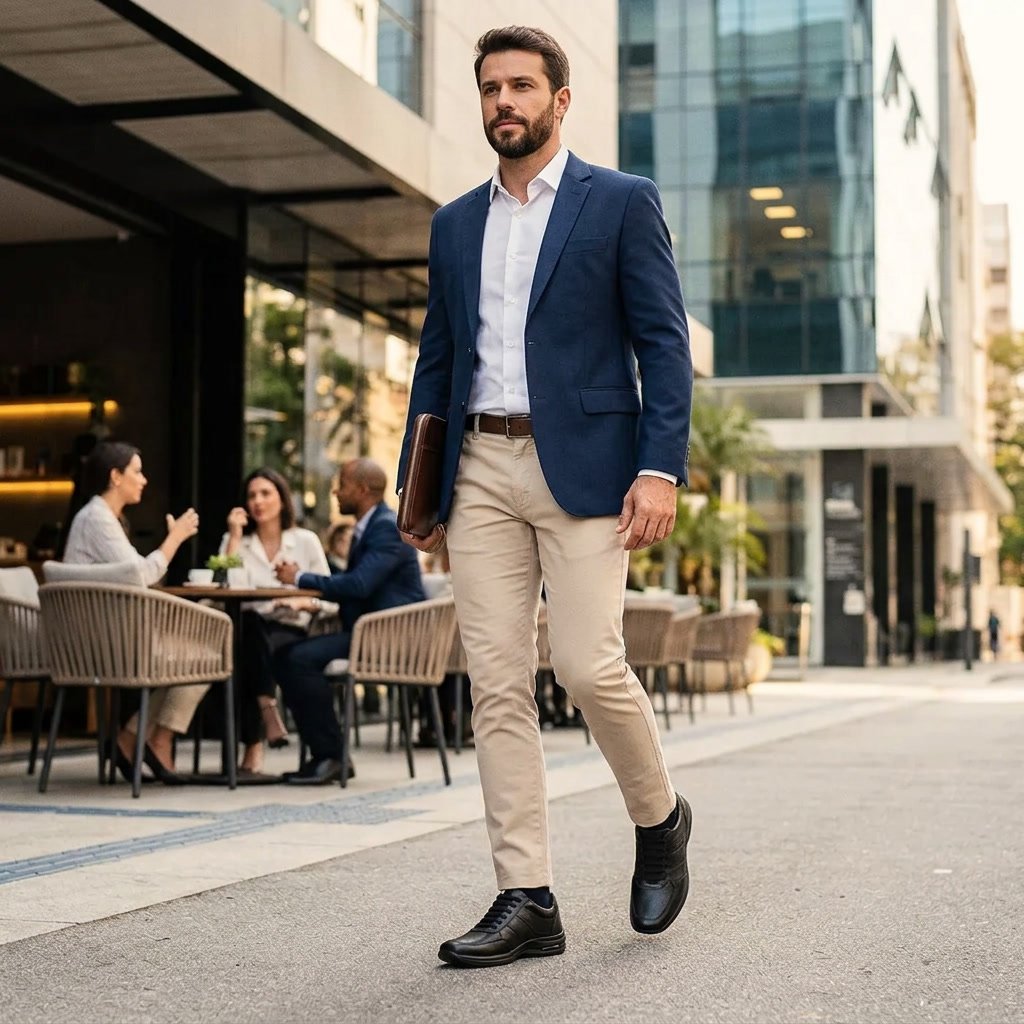 Sapato Masculino Social Pipper em Couro Cadarço Fantasia Preto 53104PC 2701 - Imagem 11